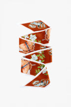 Burnt Orange Silk Ribbon Scarf