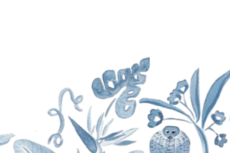 Decorative blue floral pattern
