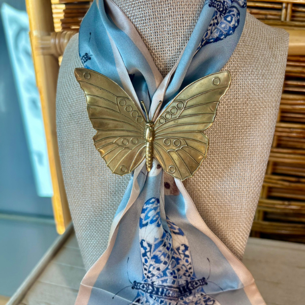 Large Butterfly - Brass Scarf Slide