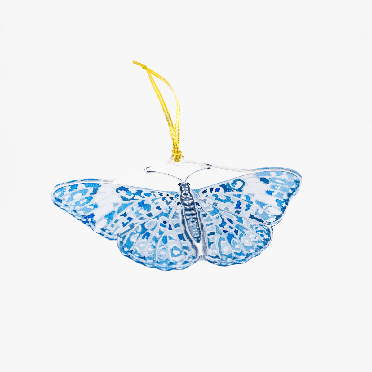 Blue Chinoiserie Butterfly Acrylic Ornament