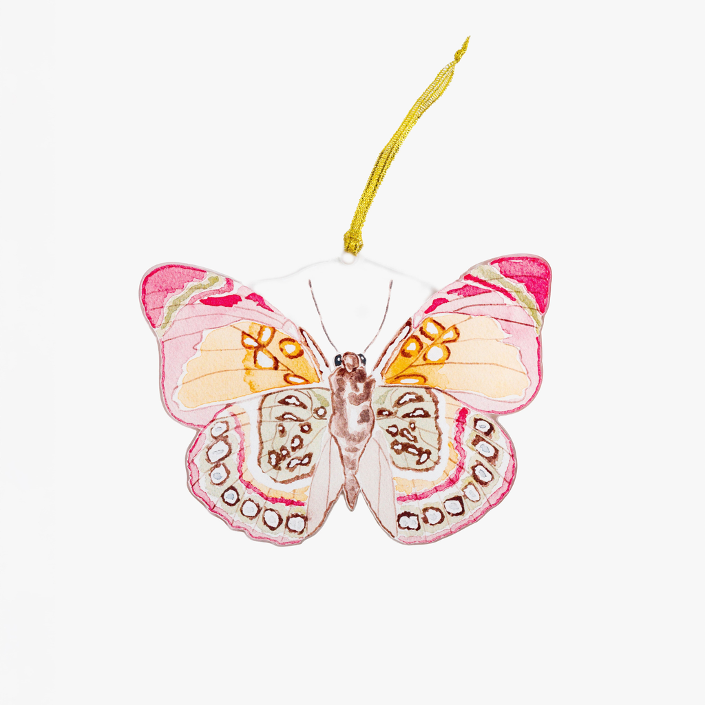 Pink and Green Butterfly Acrylic Ornament