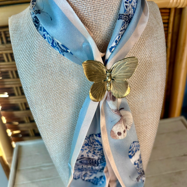 Small Butterfly - Brass Scarf Slide