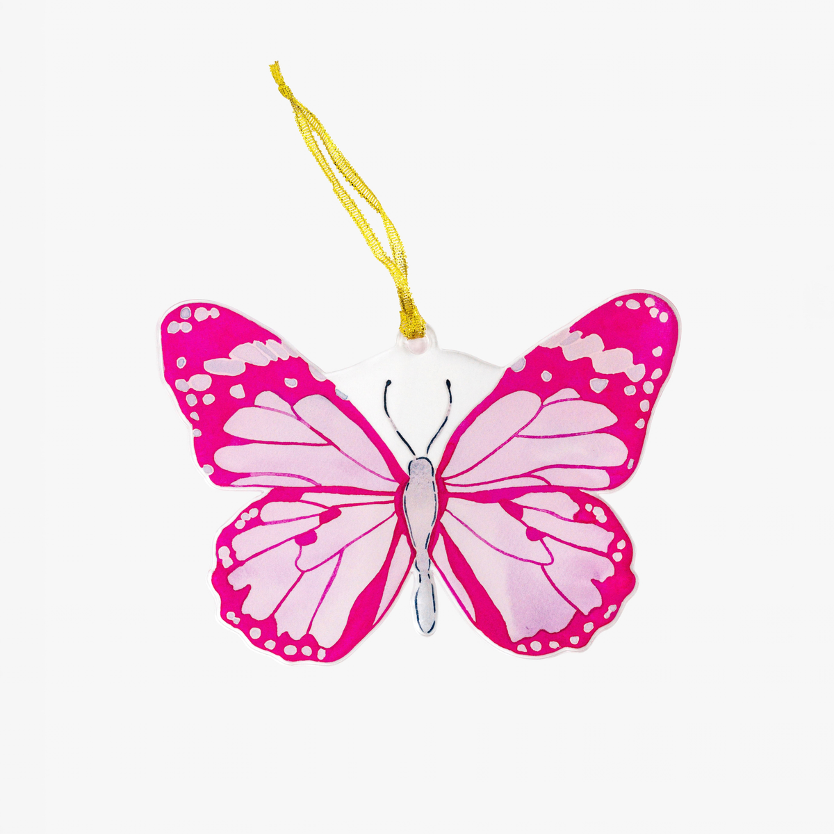 Pink Butterfly Acrylic Ornament