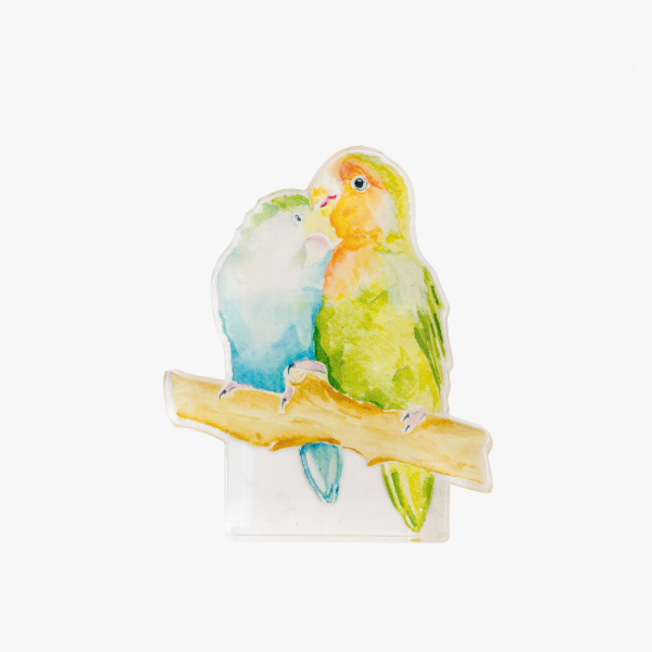 Lovebirds Acrylic Art Block Large