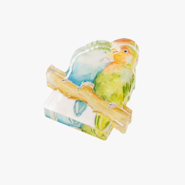Lovebirds Acrylic Art Block Large