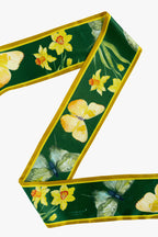 Green and Yellow Silk Ribbon Scarf