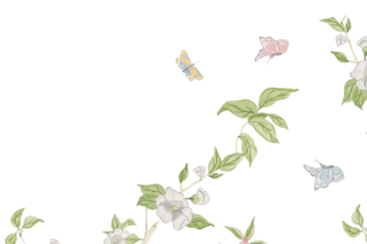 Floral pattern with butterflies