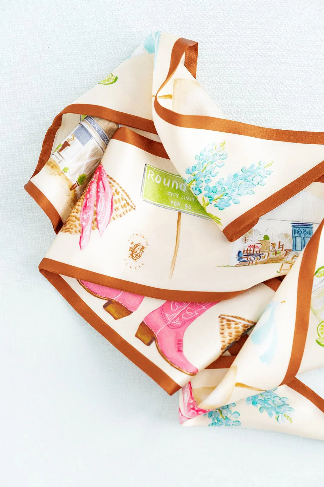 Round Top Silk Ribbon Scarf