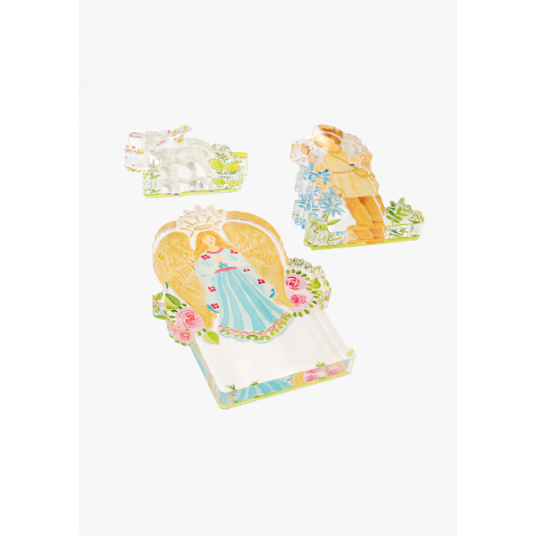 Acrylic Nativity Set - Angel, Sheep, & Shepherd