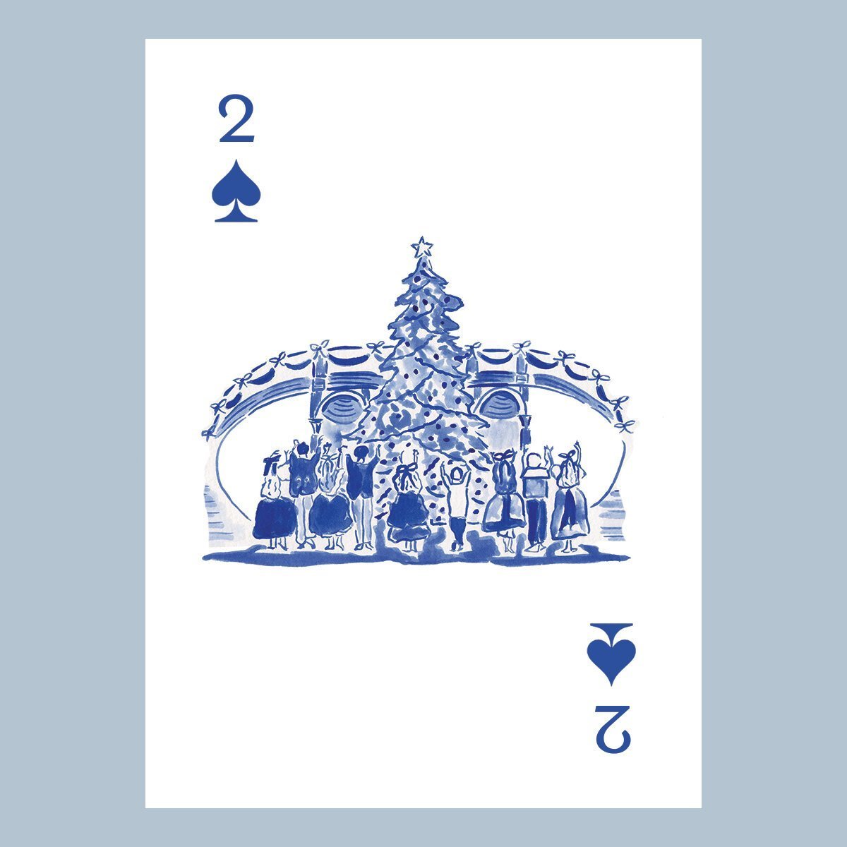 Nutcracker Toile Playing Cards with Acrylic Box