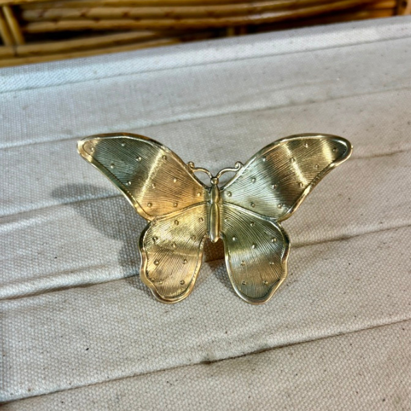 Medium Butterfly - Brass Scarf Slide