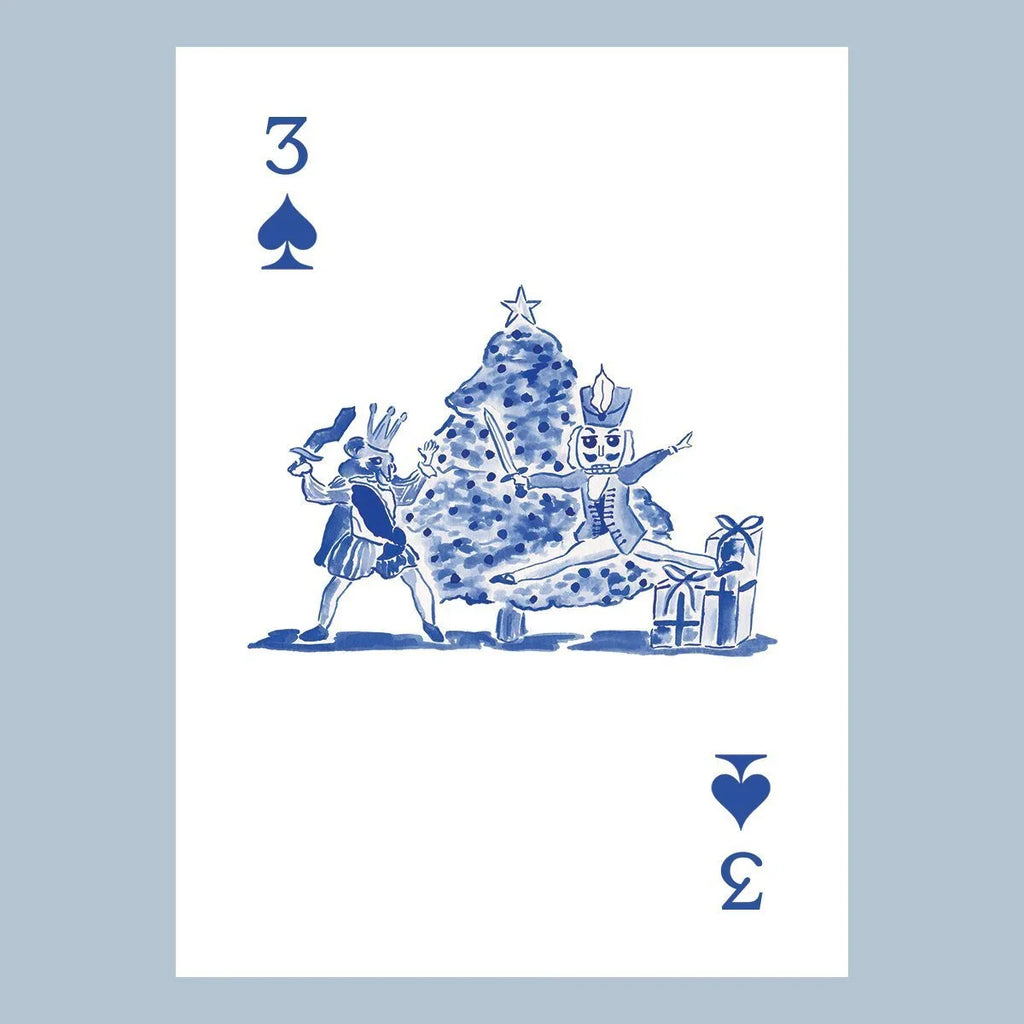 Nutcracker Toile Playing Cards with Acrylic Box