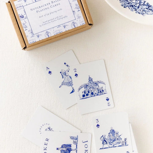 Nutcracker Toile Playing Cards with Acrylic Box