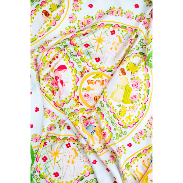Christmas Rose Medallion Scarf