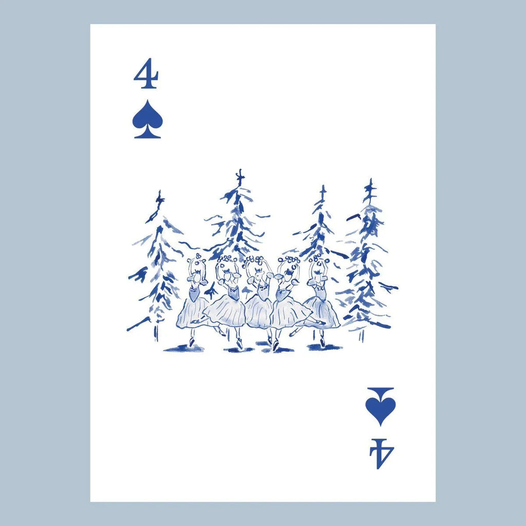Nutcracker Toile Playing Cards with Acrylic Box