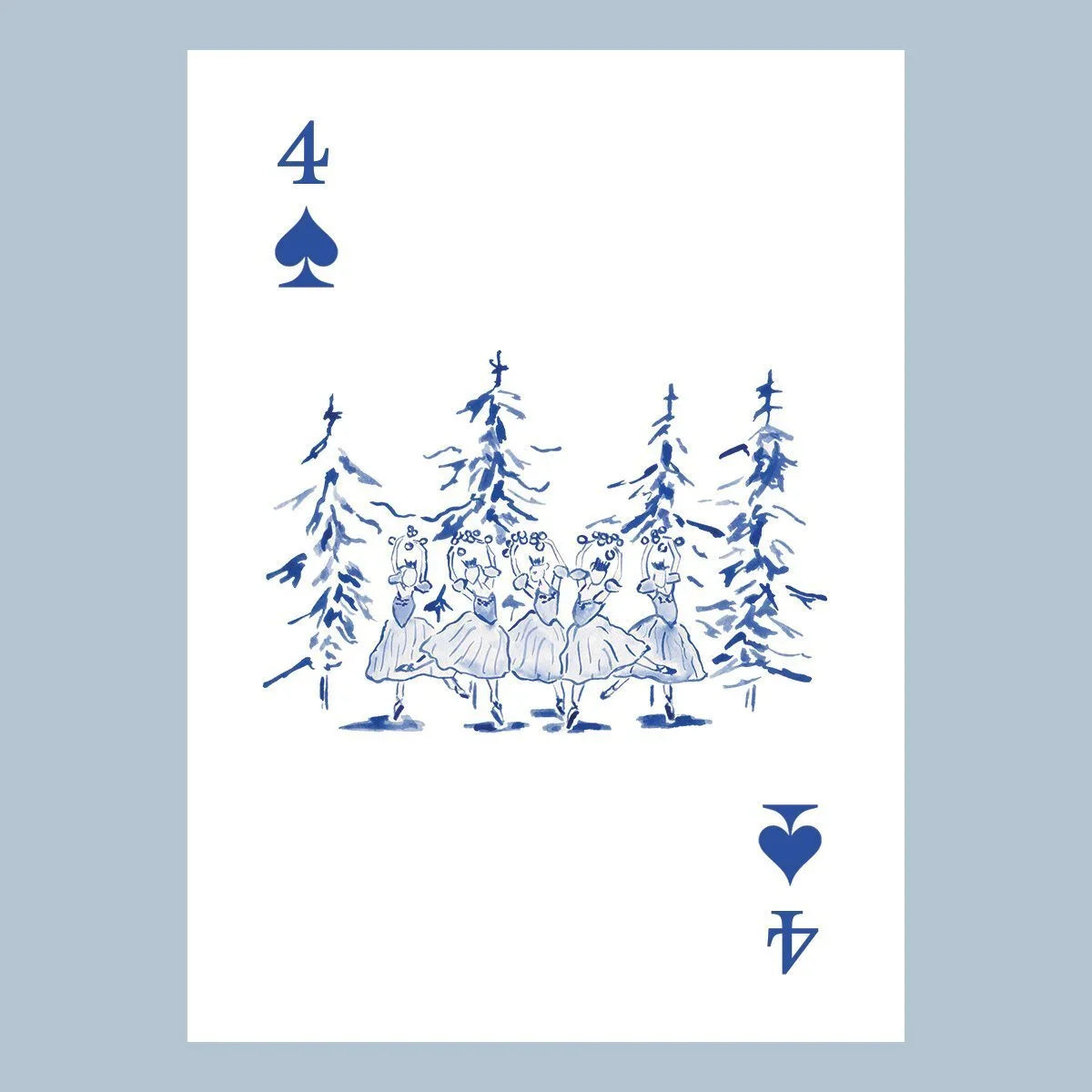 Nutcracker Toile Playing Cards with Acrylic Box
