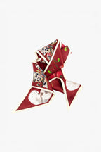 Crimson Silk Ribbon Scarf