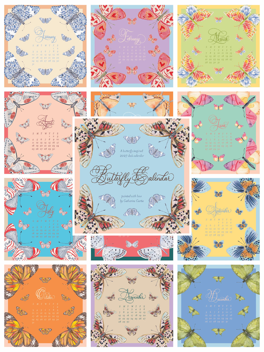 2027 Butterflies Calendar