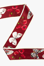 Crimson Silk Ribbon Scarf