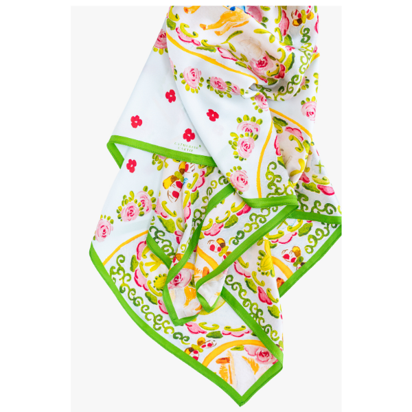 Christmas Rose Medallion Scarf