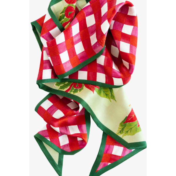 Christmas Silk Ribbon Scarf