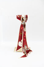 Crimson Silk Ribbon Scarf