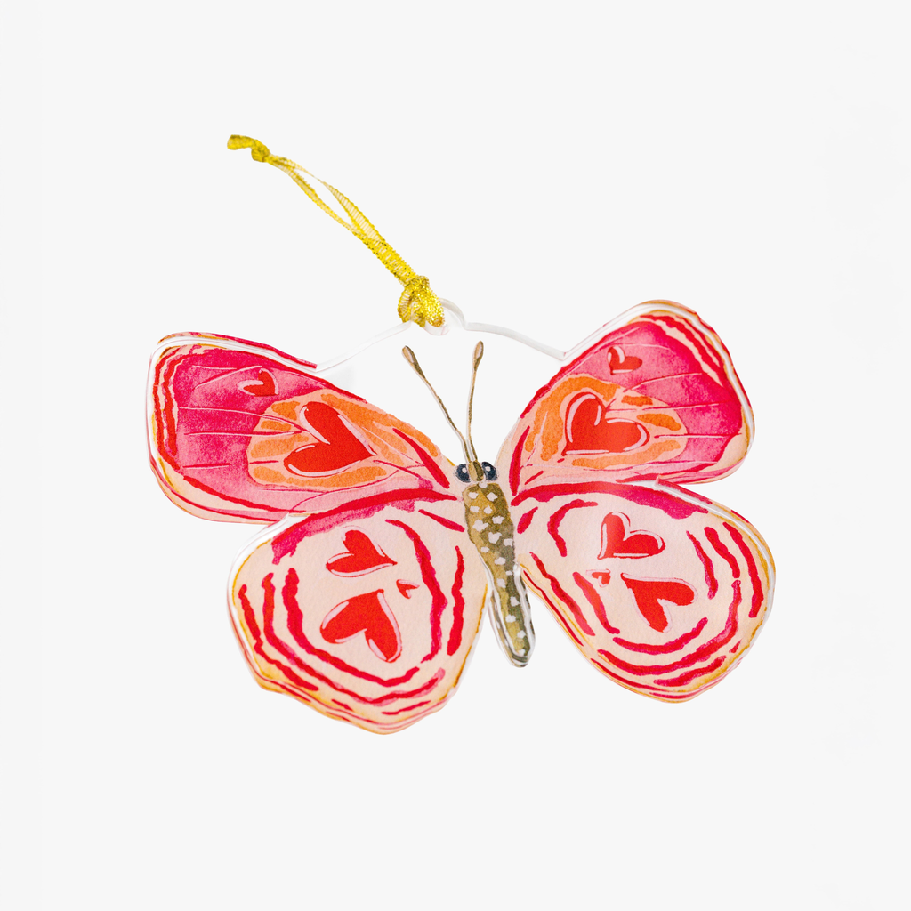 Heart Butterfly Acrylic Ornament