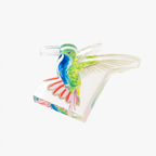 Blue and Green Hummingbird Acrylic Art Block Large