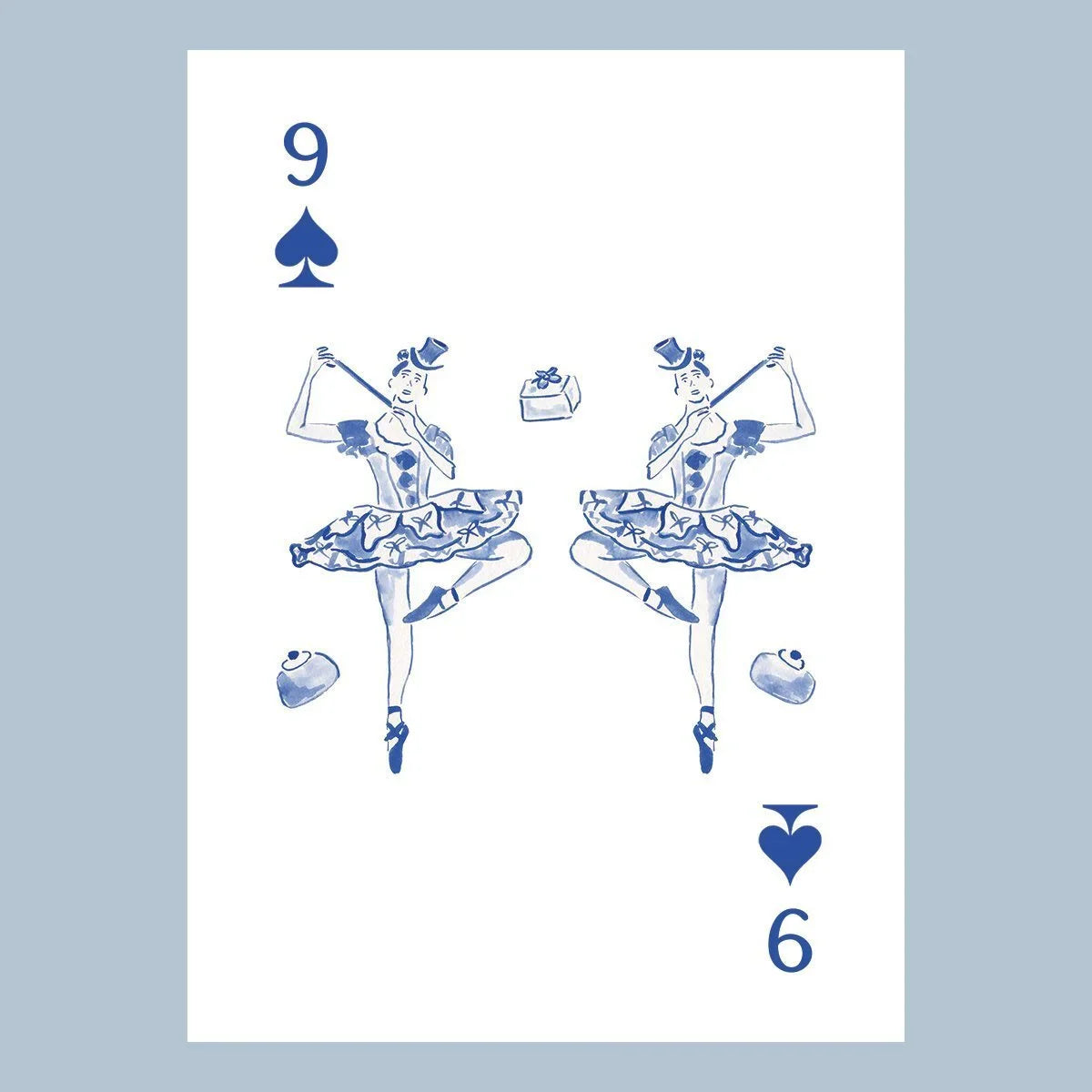 Nutcracker Toile Playing Cards with Acrylic Box