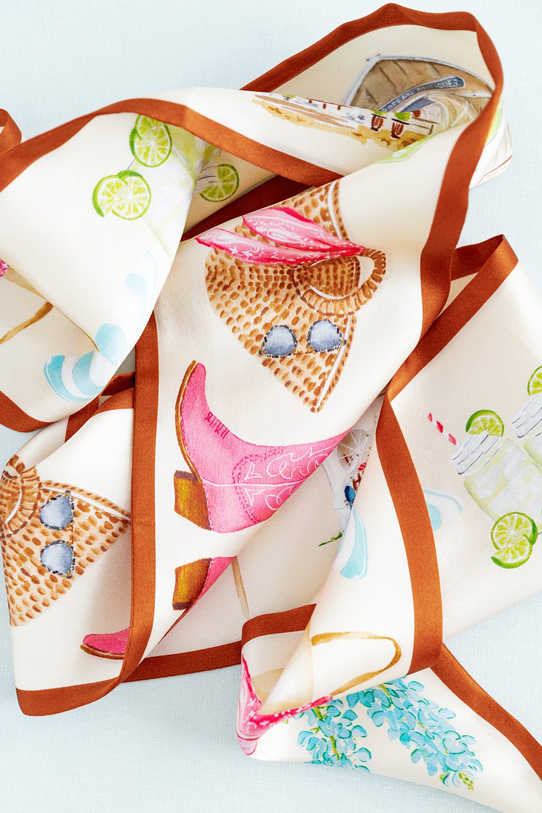 Round Top Silk Ribbon Scarf