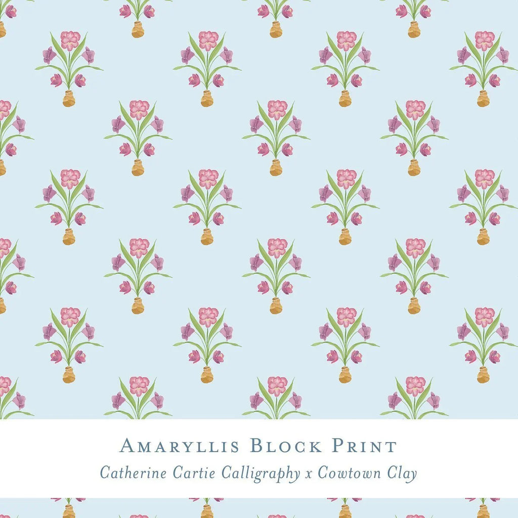 Gift Wrap - Amaryllis Block Print