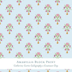 Gift Wrap - Amaryllis Block Print