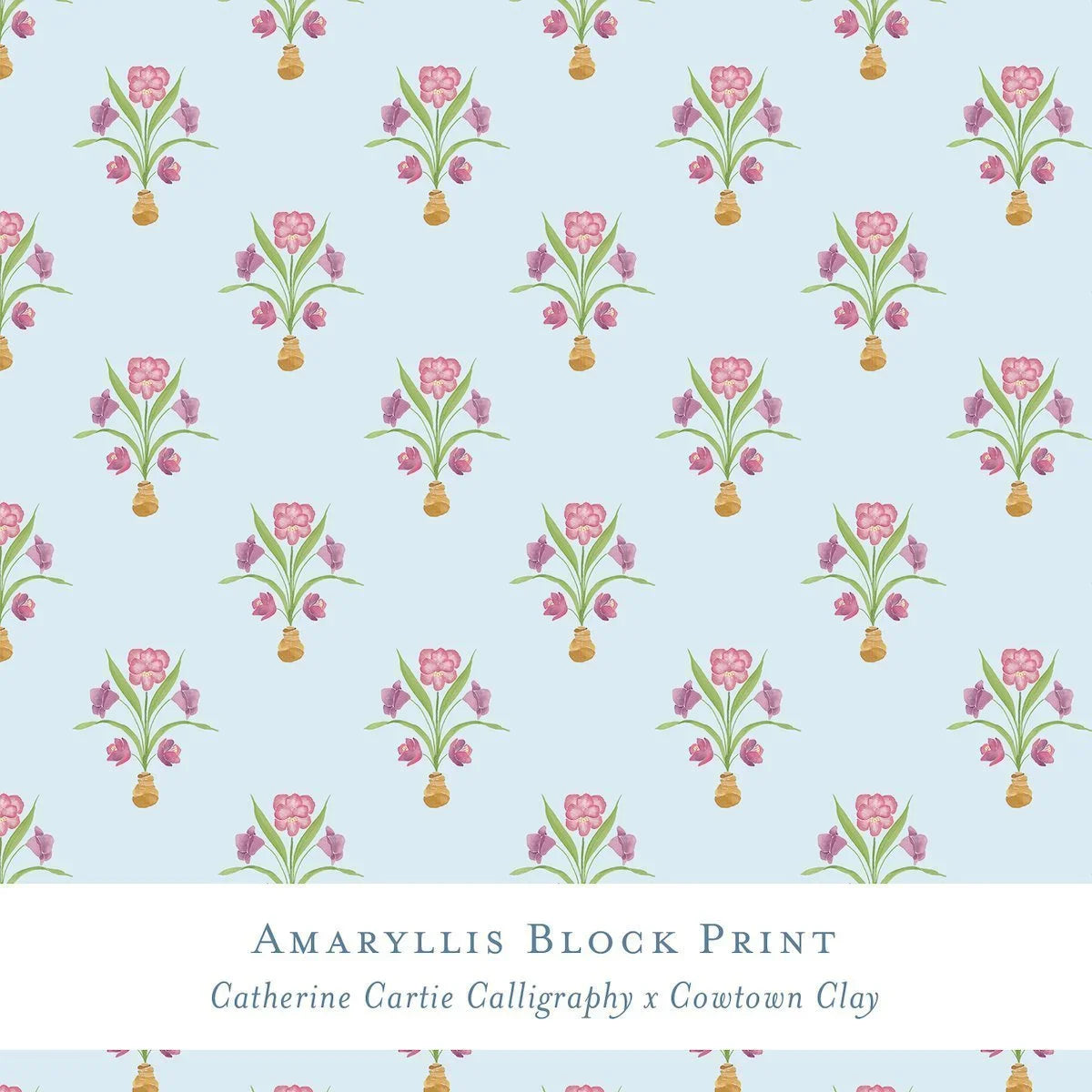 Gift Wrap - Amaryllis Block Print