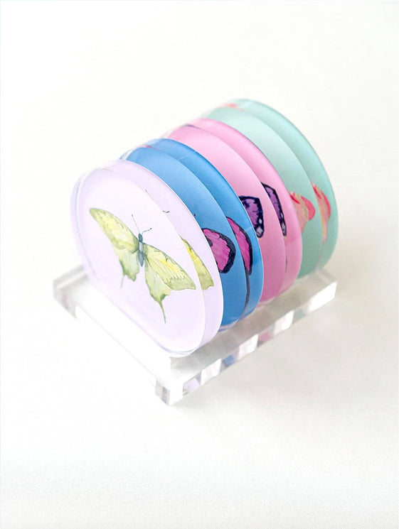 Acrylic Butterfly Coaster Set - Autumn