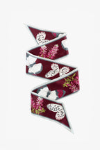 Maroon Silk Ribbon Scarf