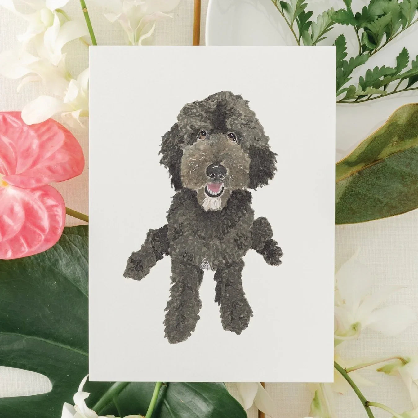 Black Doodle Art Print
