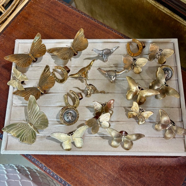 Medium Butterfly - Brass Scarf Slide