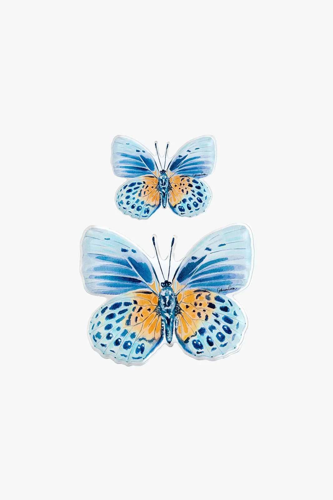 Autumn Blue Butterfly Acrylic Art Block Small