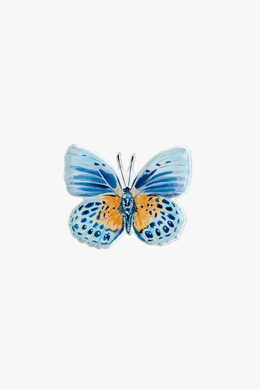 Autumn Blue Butterfly Acrylic Art Block Small