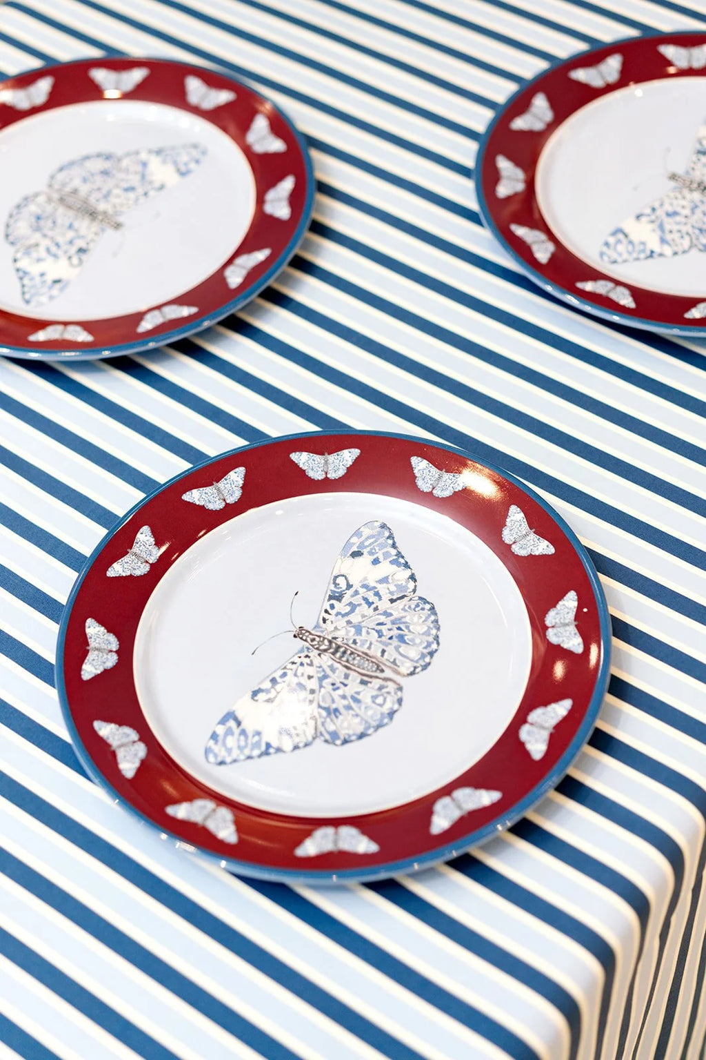 Mixed Butterfly Melamine Plate Set of Six