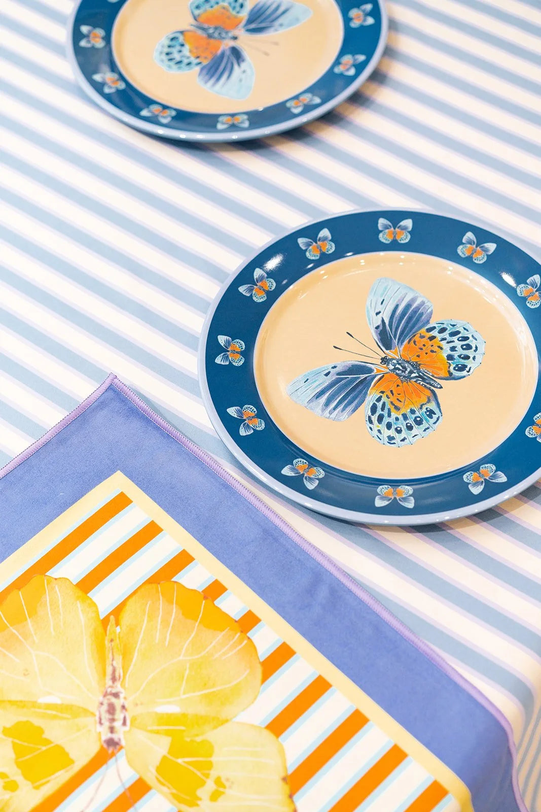 Mixed Butterfly Melamine Plate Set of Six