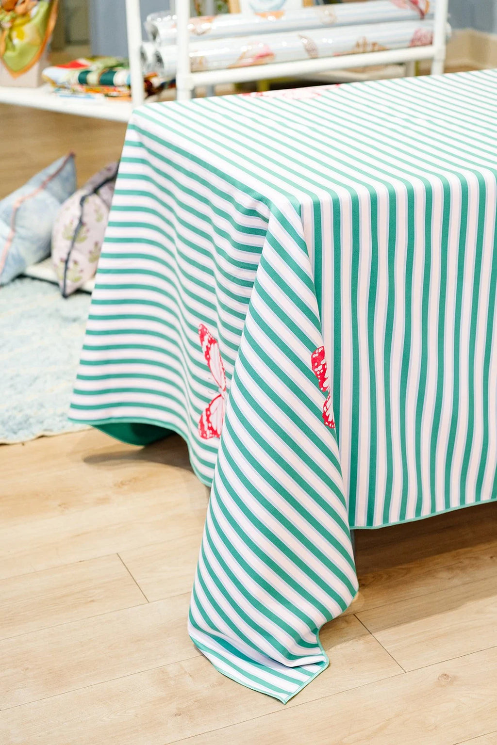 Green and Orange Butterfly Tablecloth Large