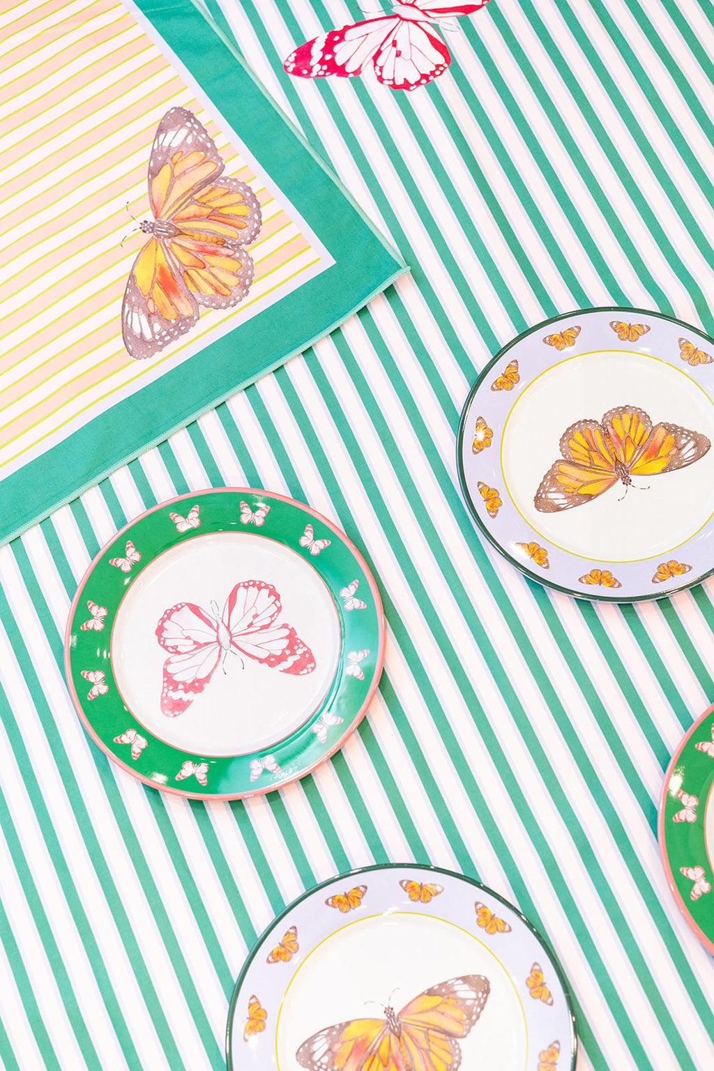 Green and Orange Butterfly Tablecloth Small