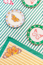 Green and Orange Butterfly Tablecloth Large