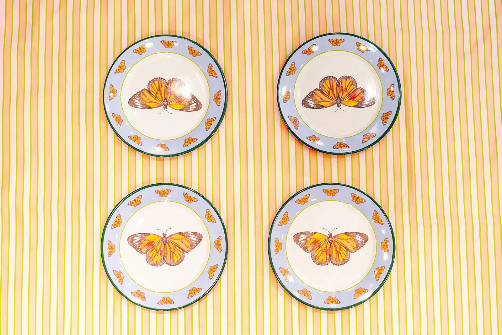 Monarch Butterfly Melamine Plate Set of Four