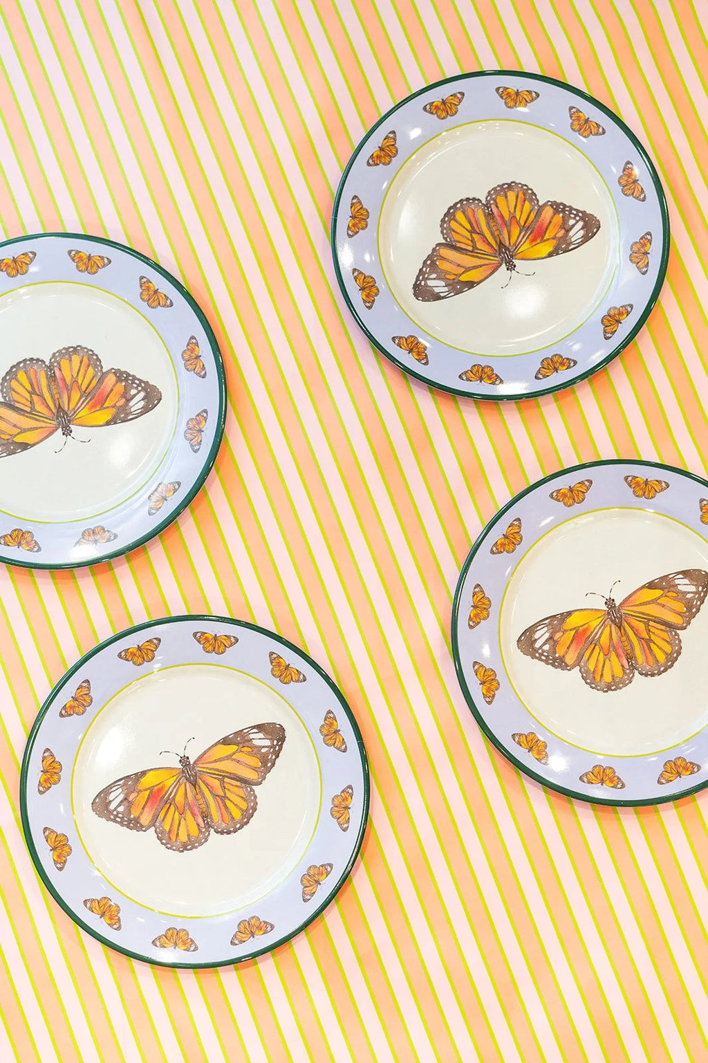 Mixed Butterfly Melamine Plate Set of Six