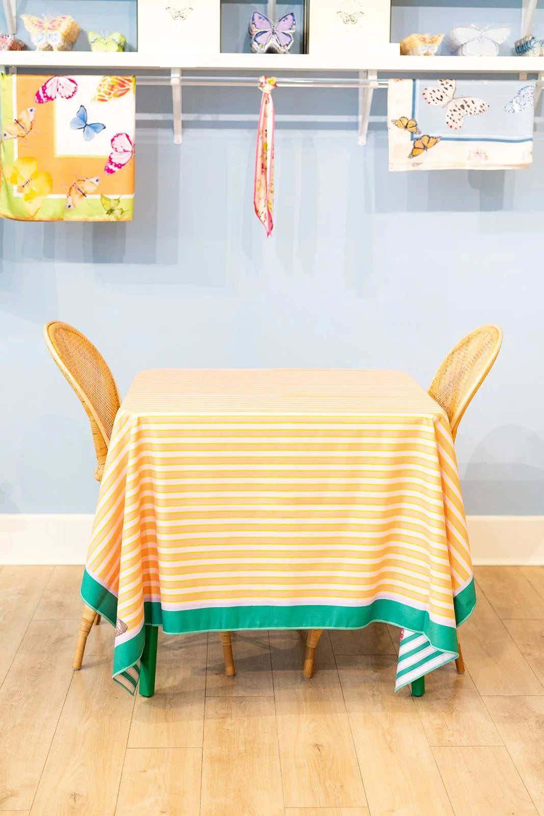 Green and Orange Butterfly Tablecloth Small