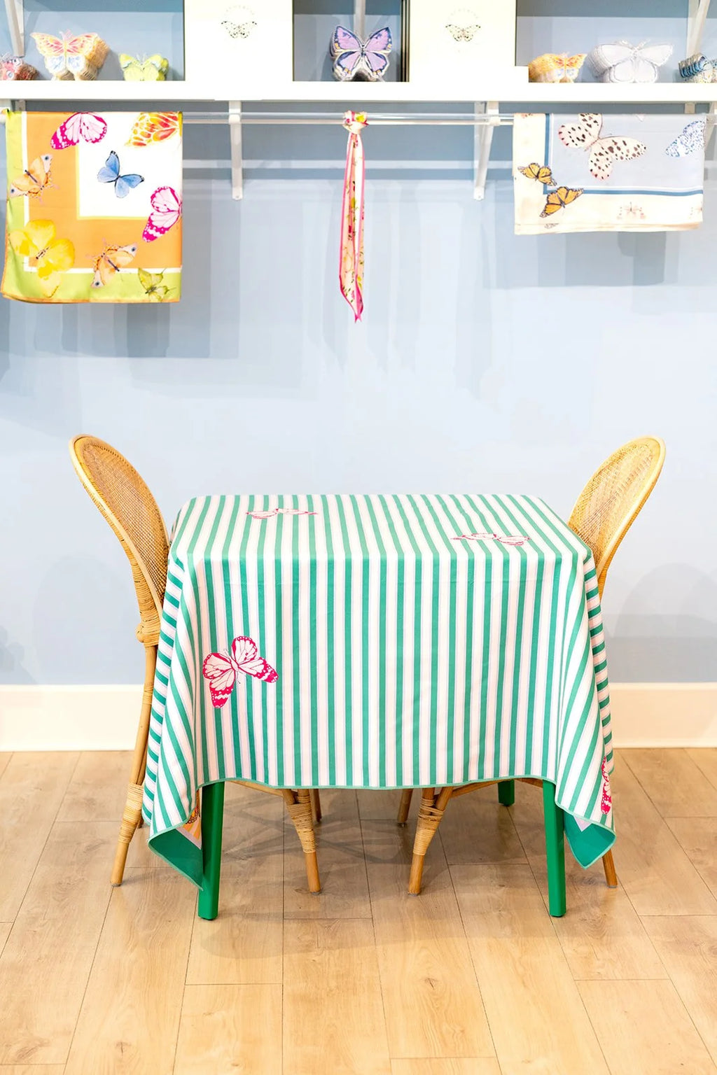 Green and Orange Butterfly Tablecloth Small