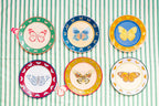 Mixed Butterfly Melamine Plate Set of Six
