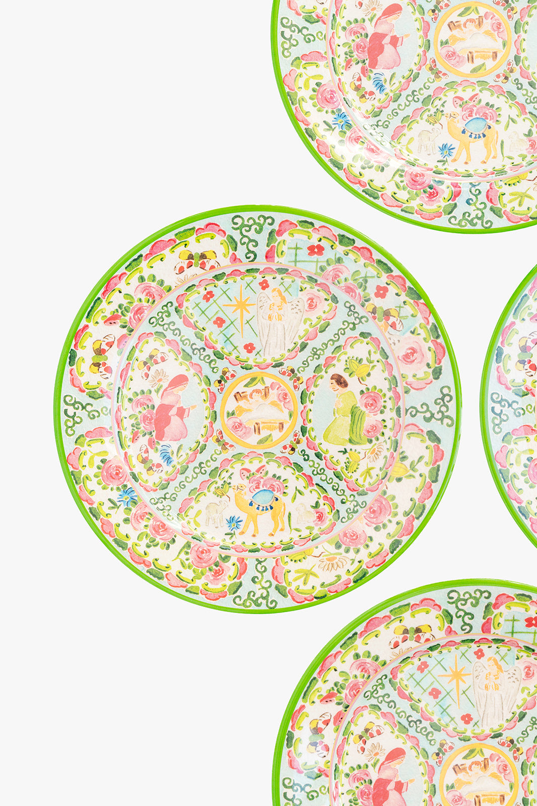 Rose Medallion Melamine Plate Set of Four